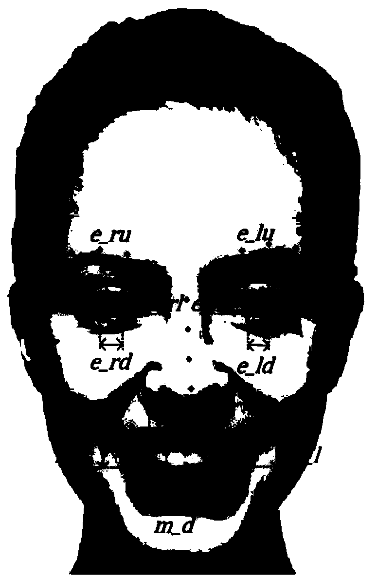 Driver face characteristic distance correction method based on facial expression fatigue driving detection algorithm