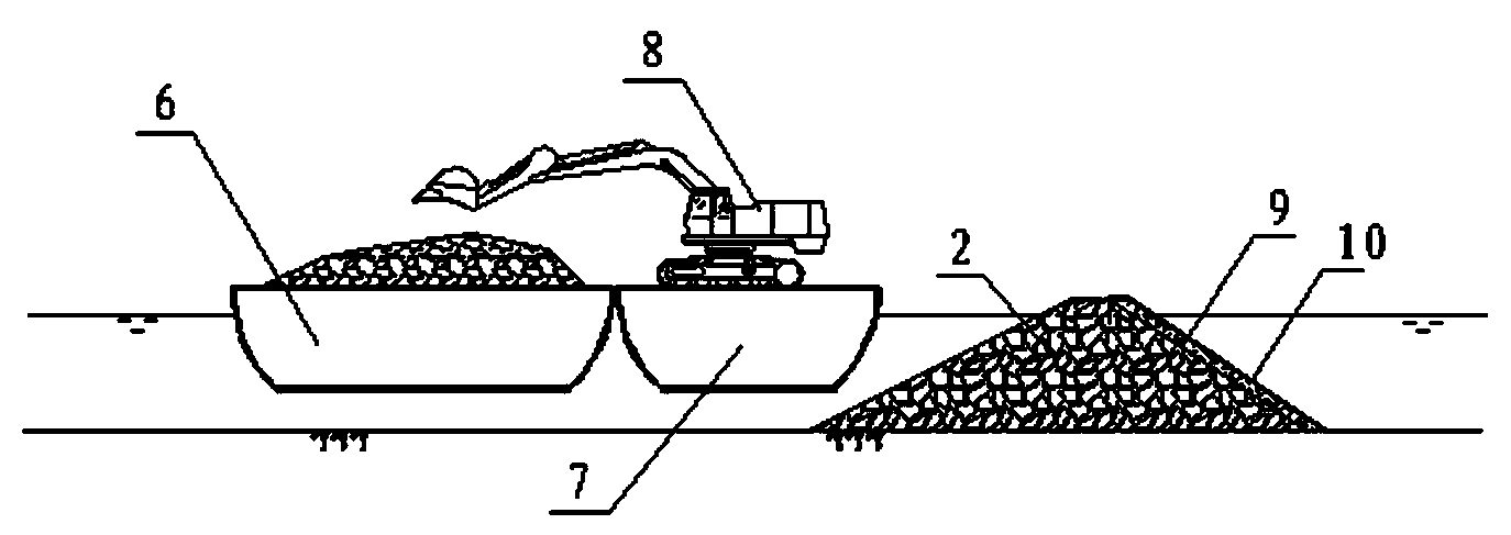 Technique for fast filling constructed wetland in shore area