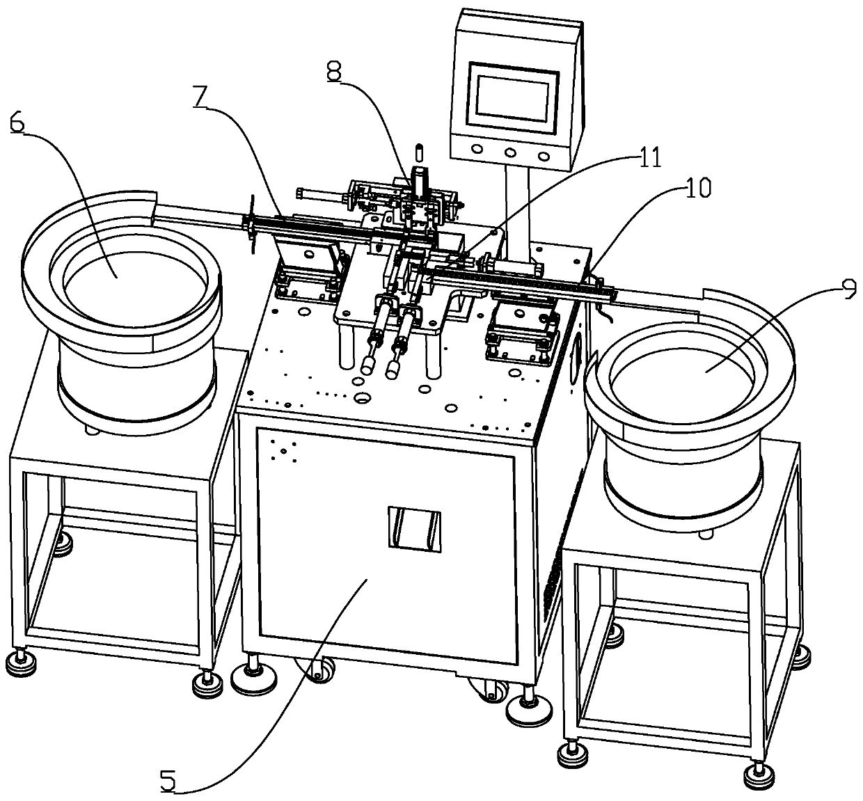 Production equipment used for automatic snap-fit of dome assemblies