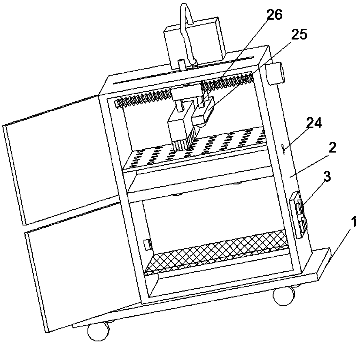 Cleaning and disinfection device for test department equipment