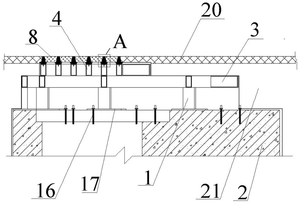 An outdoor square glass brick skylight and its construction method