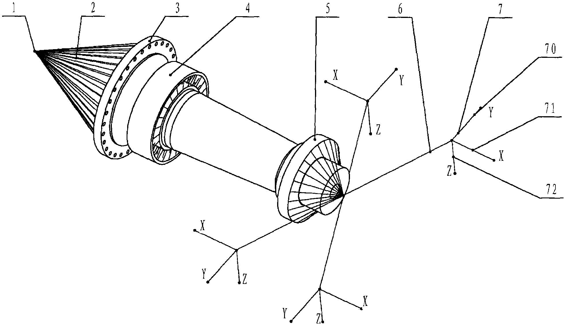 Method for calculating strength of main shaft of wind turbine generator set