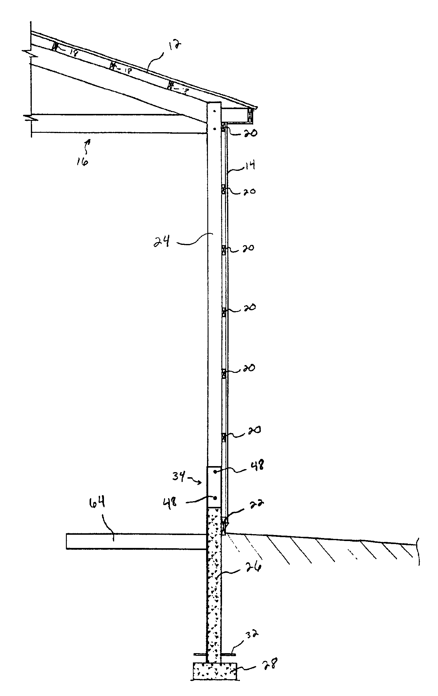 Precast concrete column for use in post-frame construction