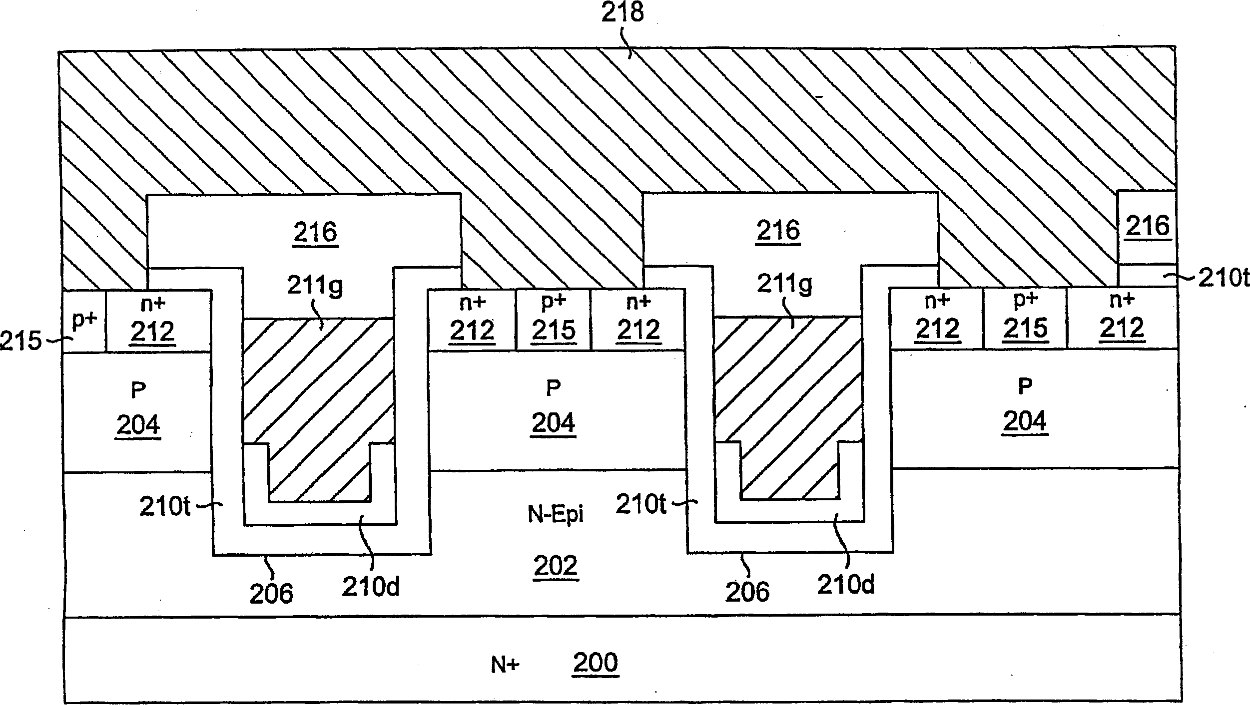 Trench mosfet having low gate charge