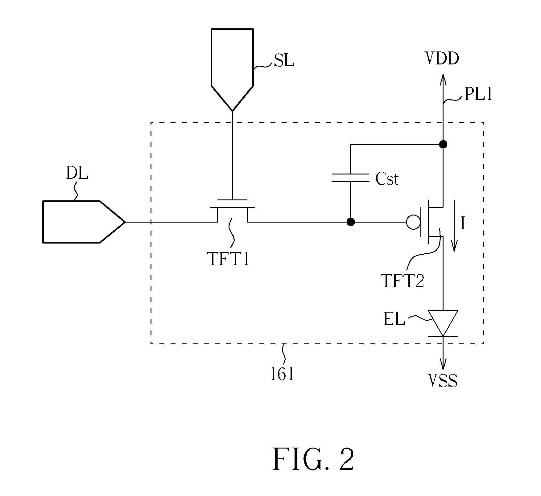 Pixel structure of electroluminescent display panel