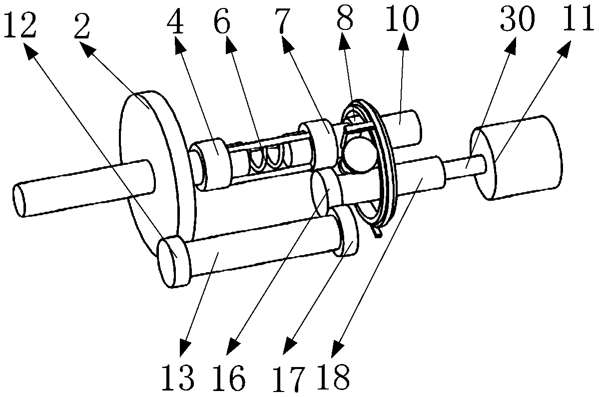 Rotary shaft locking device used by shared fitness equipment