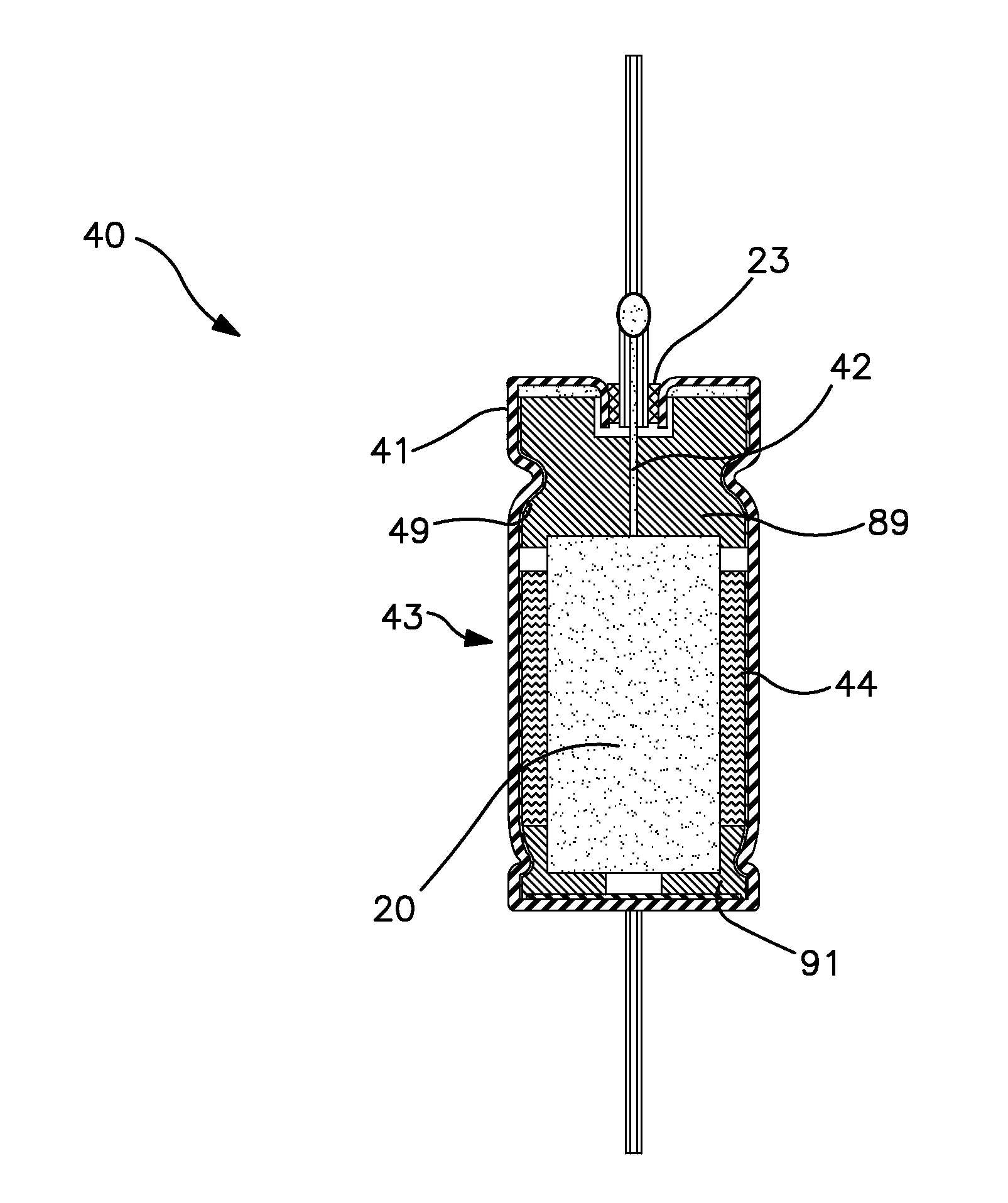 Abrasive Blasted Conductive Polymer Cathode for Use in a Wet Electrolytic Capacitor