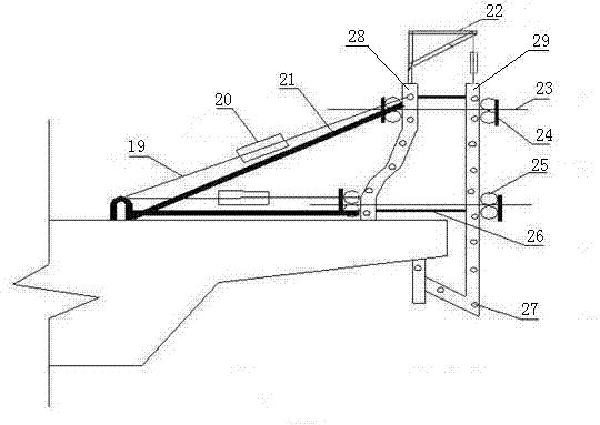 Stentless urban bridge anti-collision guardrail construction method and cradle vehicle and gun carrier thereof