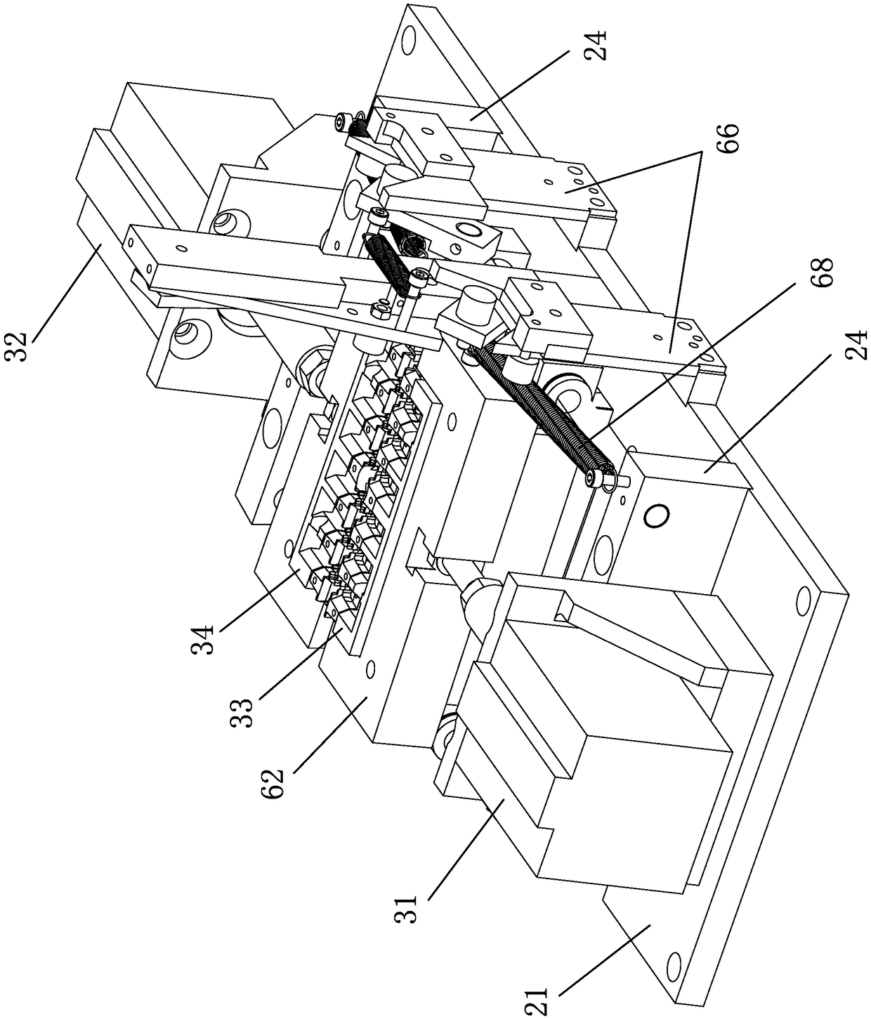 Pulling piece and material skeleton breakage and separation device