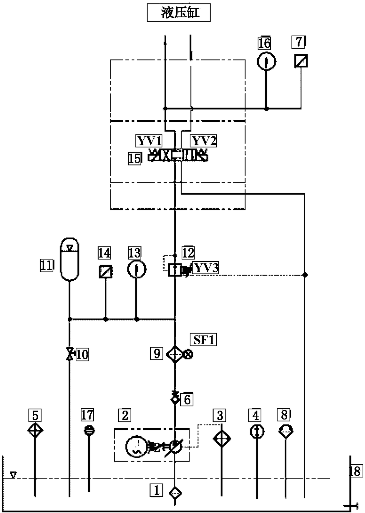 Torsion shaft surface rolling and strengthening machine tool hydraulic oil supply system