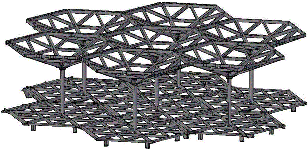 Inverted umbrella-shaped regular polygon steel structure module and installing method thereof