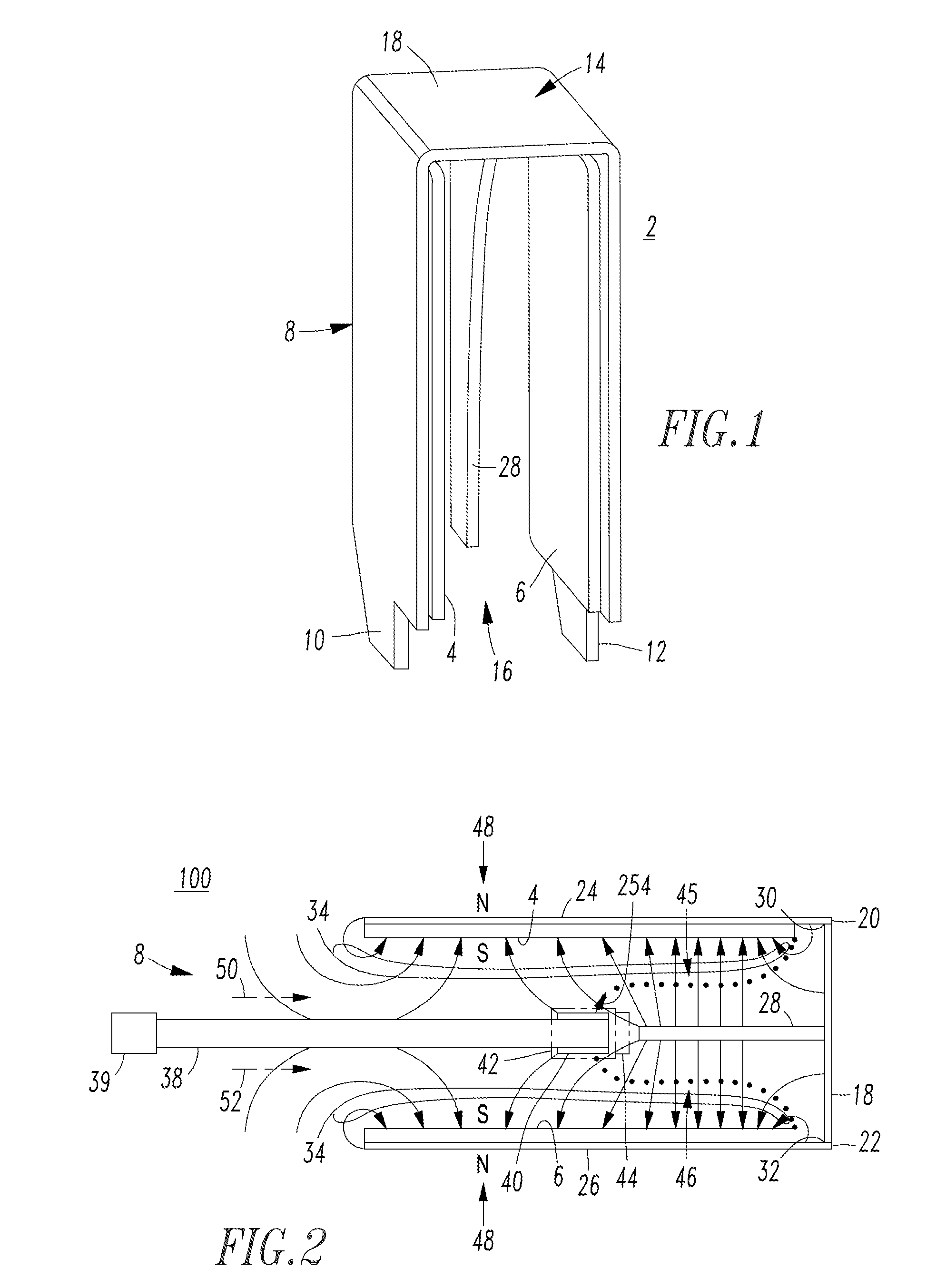 Single direct current arc chute, and bi-directional direct current electrical switching apparatus employing the same