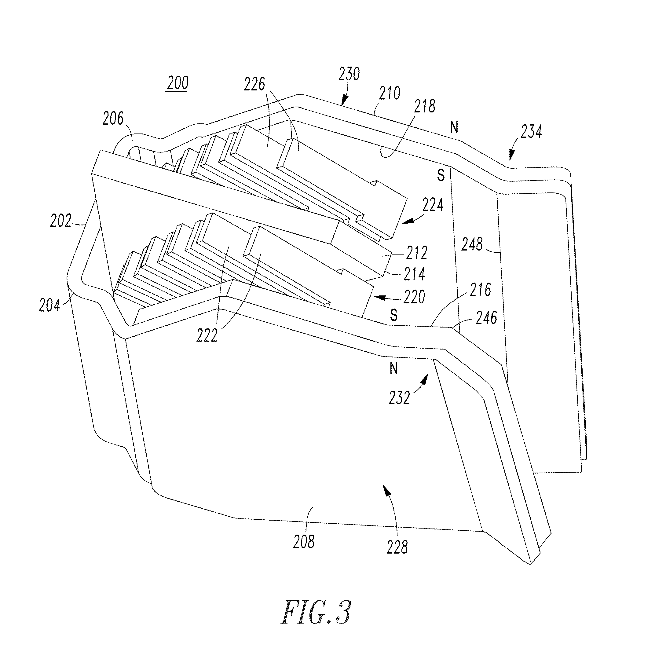 Single direct current arc chute, and bi-directional direct current electrical switching apparatus employing the same