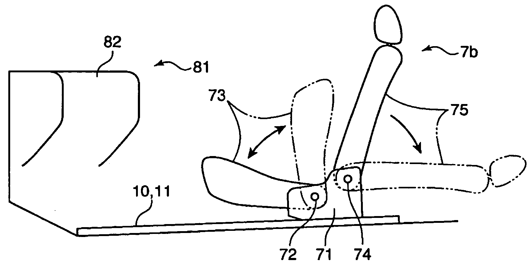 Seat device of vehicle