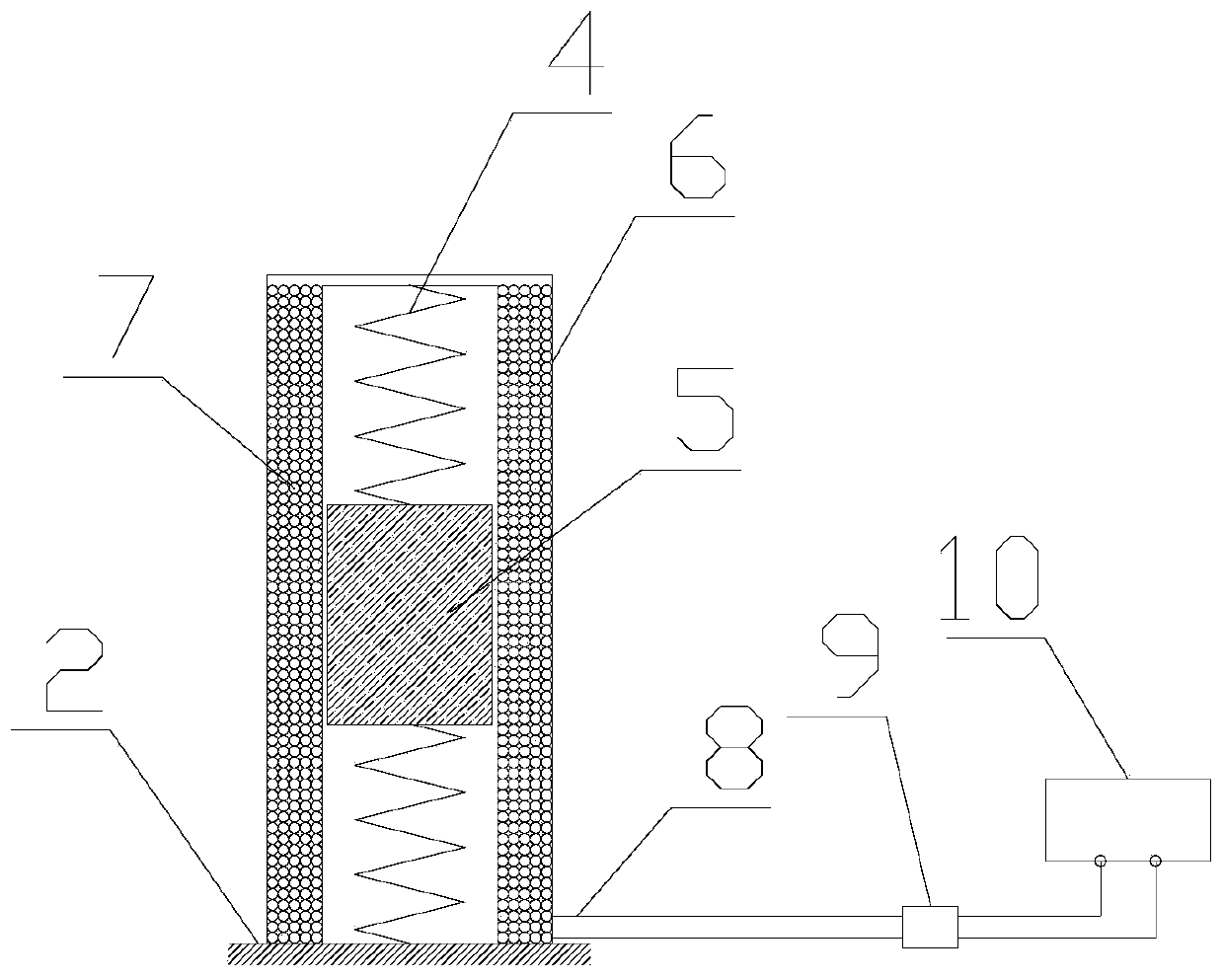 Energy conversion device for inhibiting hydroelastic vibration of hull beam and design method thereof