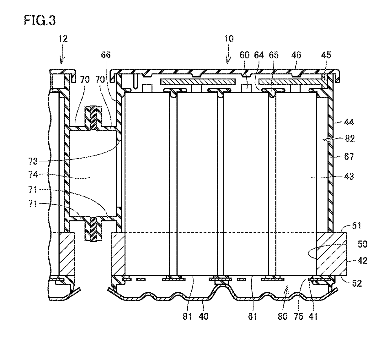 Power storage device cooling structure