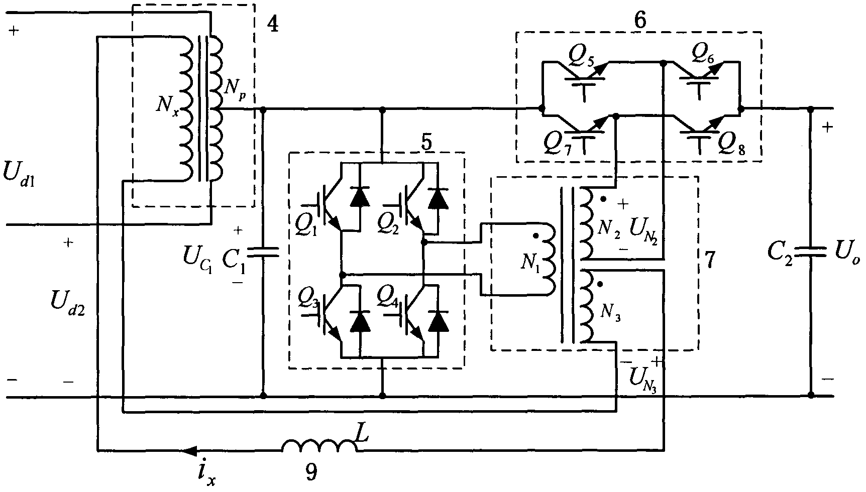 Voltage transforming rectifier with dual functions of voltage stabilization and harmonic injection