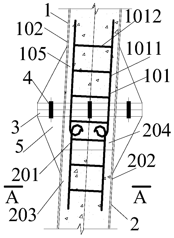 A prefabricated transmission tower body connection node and manufacturing method thereof