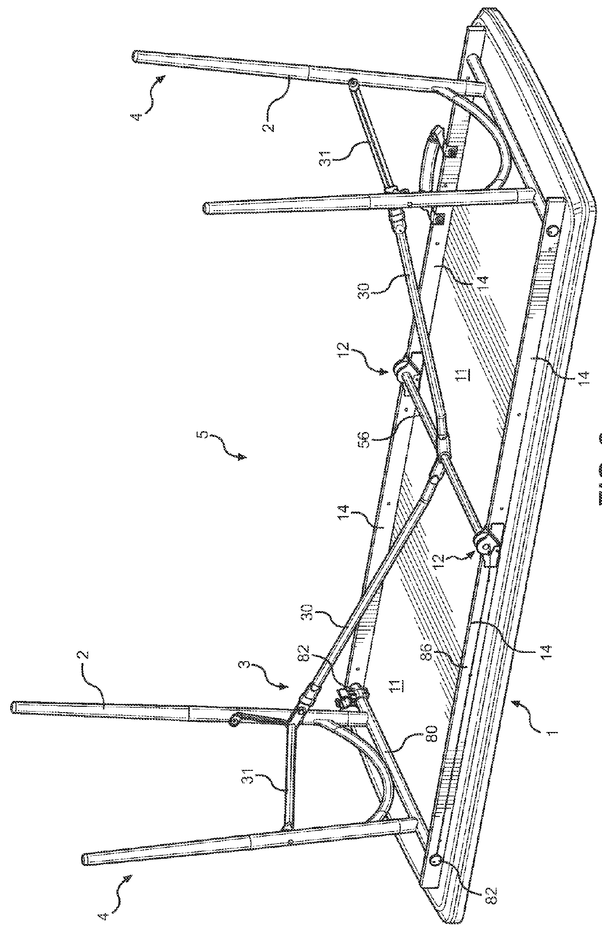 Table hinge and folding mechanism