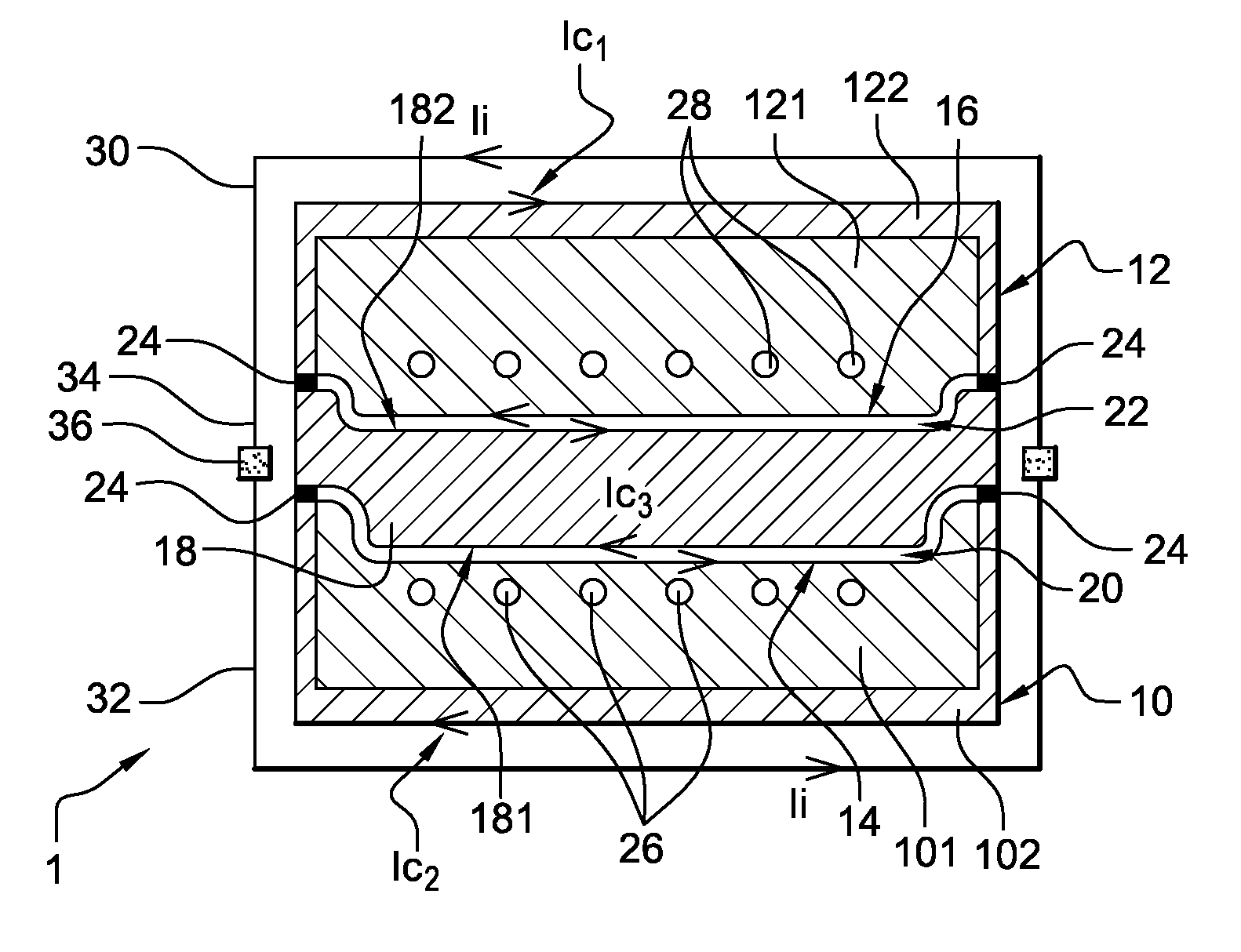 Device for shaping materials using induction heating that enables preheating of the device