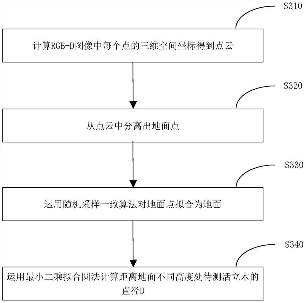 Type identification method and volume measurement method of standing trees