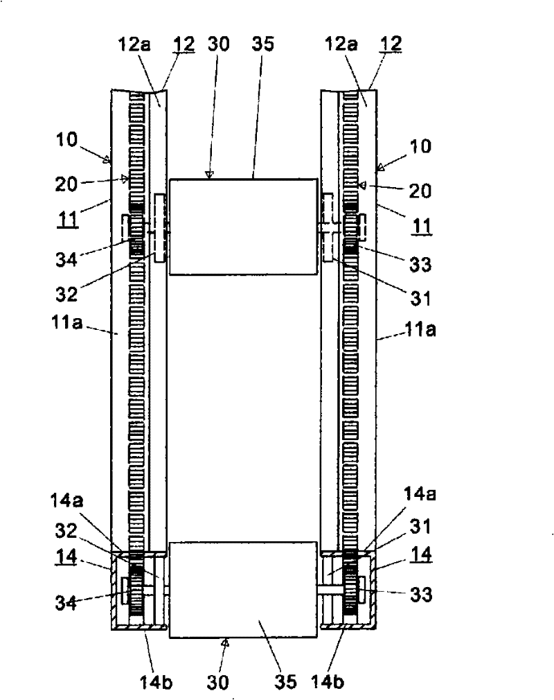 Horizontal transport mechanism for self-propelled carriages