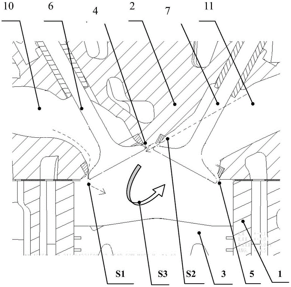 Cylinder head with shielding wall structure, preparation method and engine