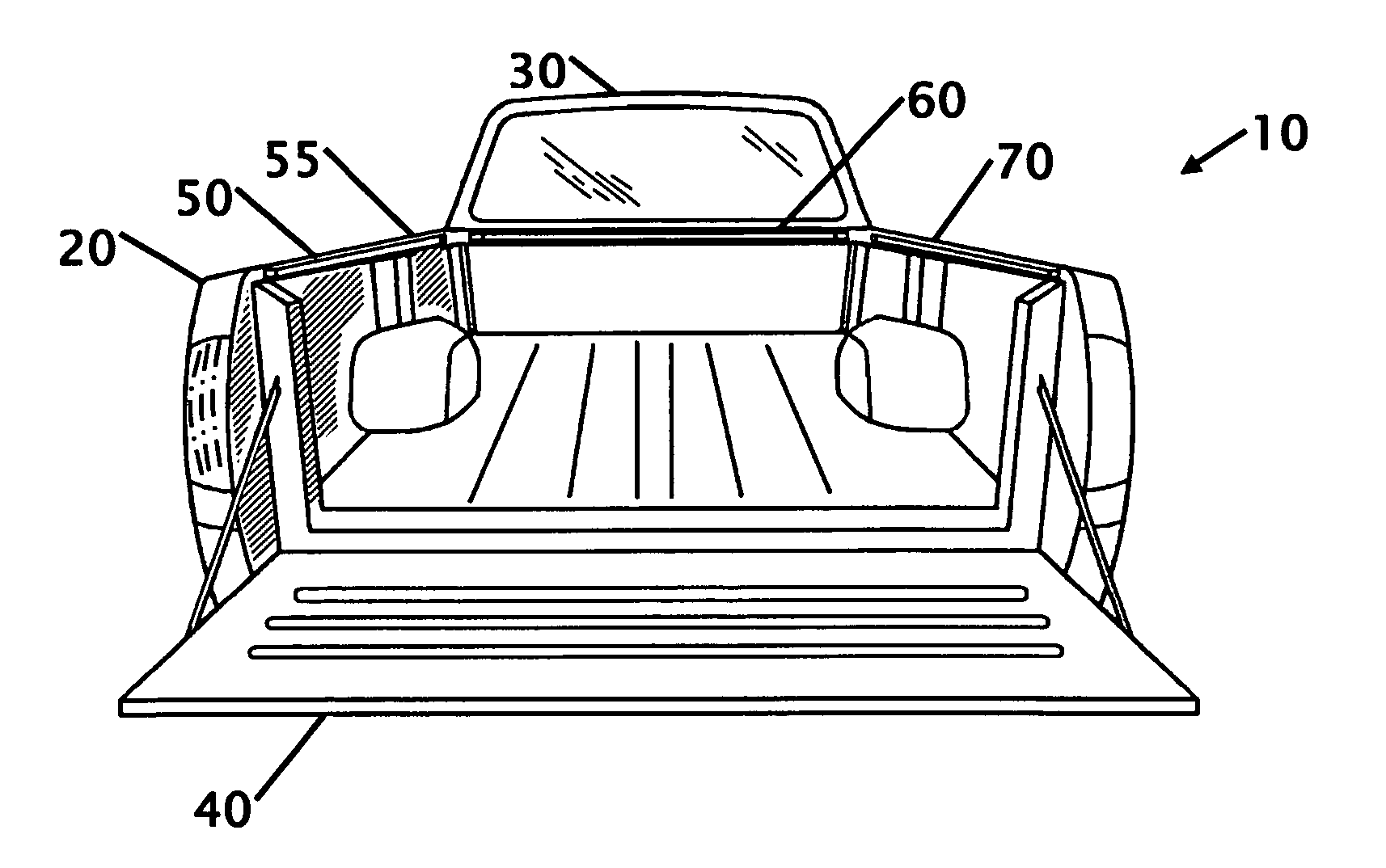 Side mounted truck tie-down rail