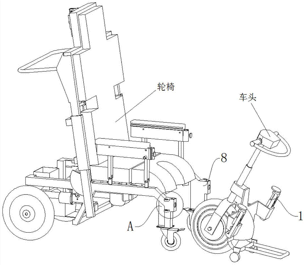 Quick connecting structure for electrically propelled wheelchair head and wheelchair and electrically propelled wheelchair head