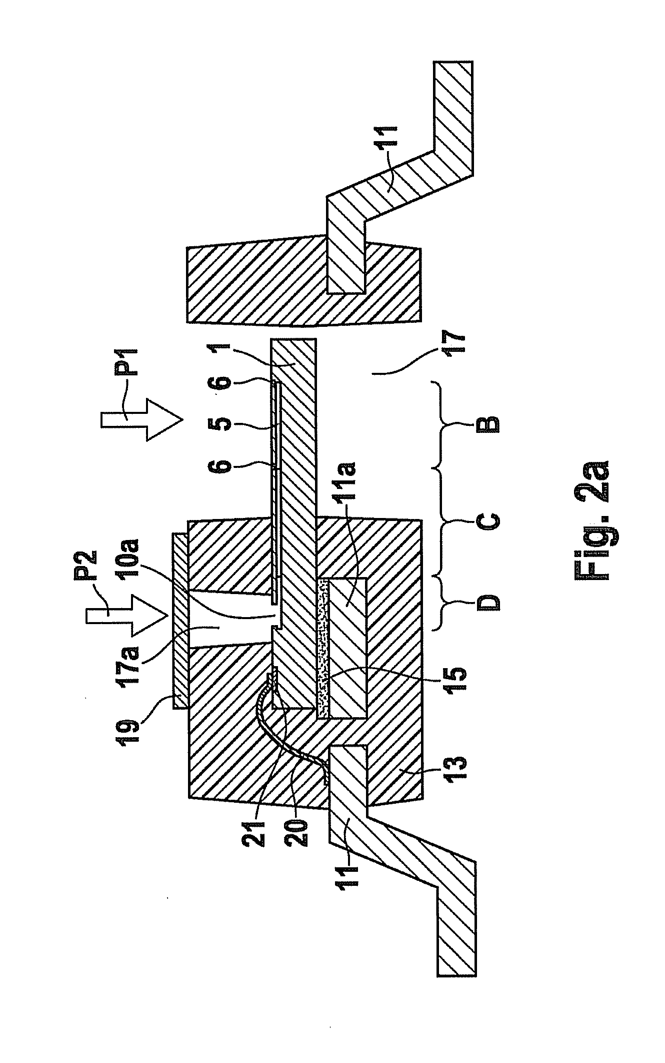 Differential-pressure sensor system and corresponding production method