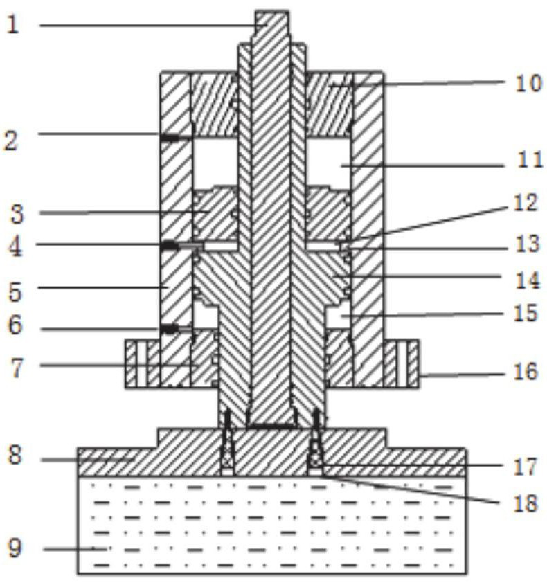 Gas-hydraulic composite fast-following cylinder capable of applying dynamic and static loads and its realization method