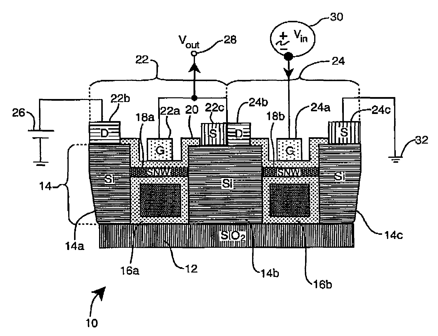 Insulated gate silicon nanowire transistor and method of manufacture