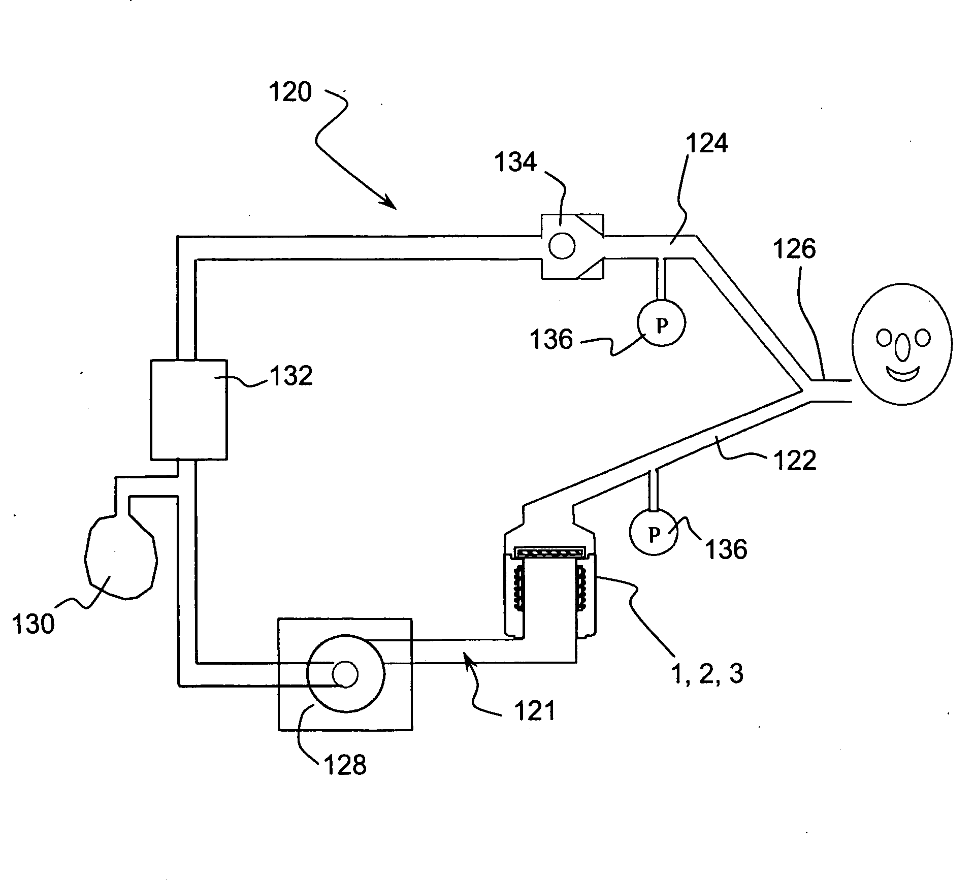 Device for determining a condition of flow in a respiration system