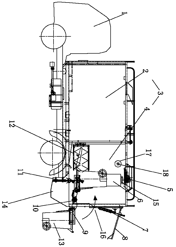 A mobile cleaning device for all-round automatic cleaning of trash cans