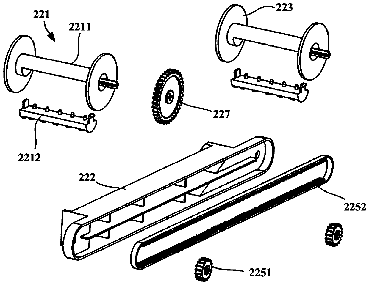 Winding mechanism, branch air supply device and refrigerator