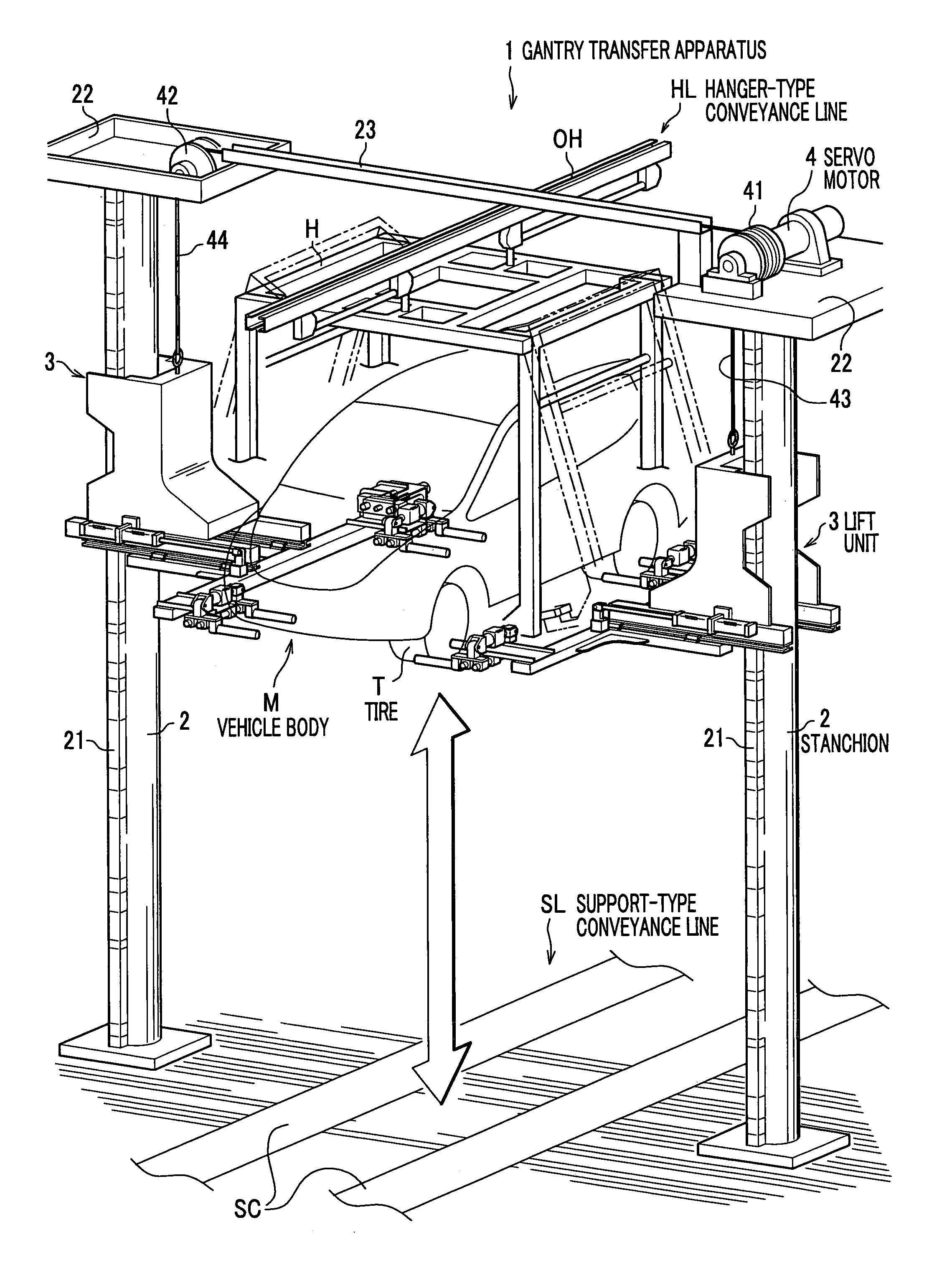 Vehicle body transfer apparatus