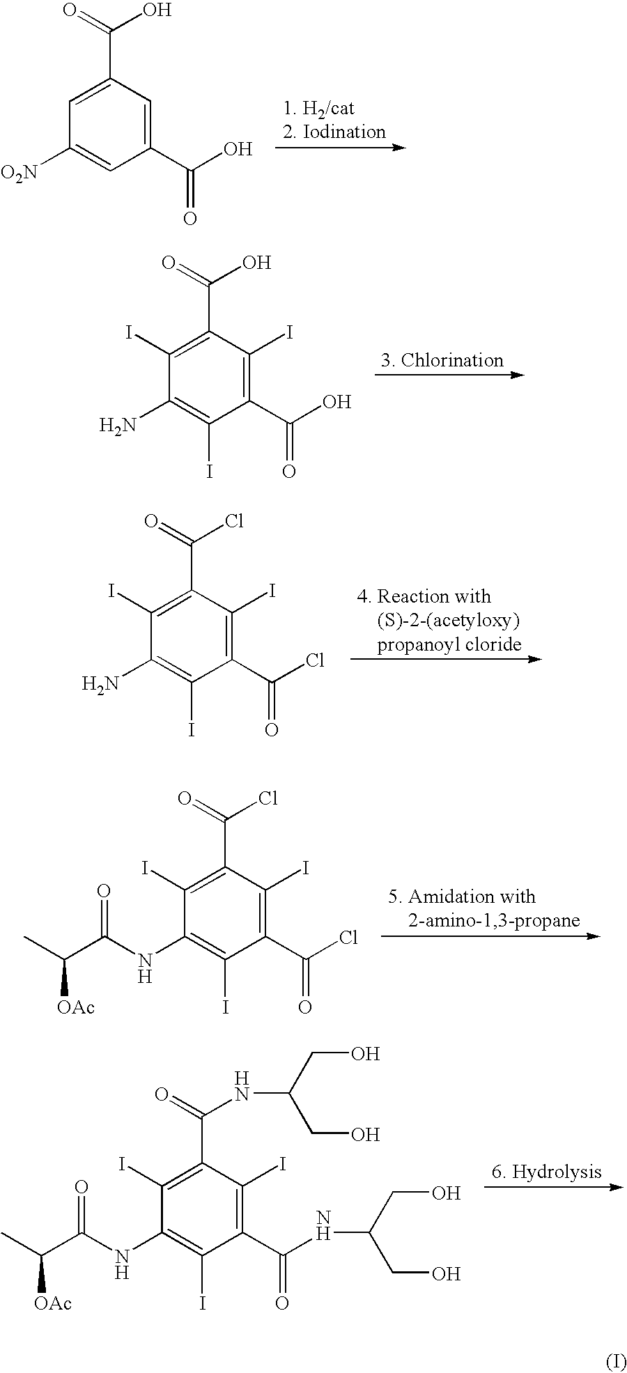 Process for the preparation of iopamidol and the new intermediated therein