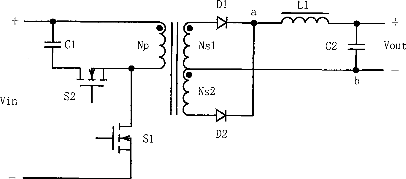 Zero voltage switch active clamp positive and negative violent changer