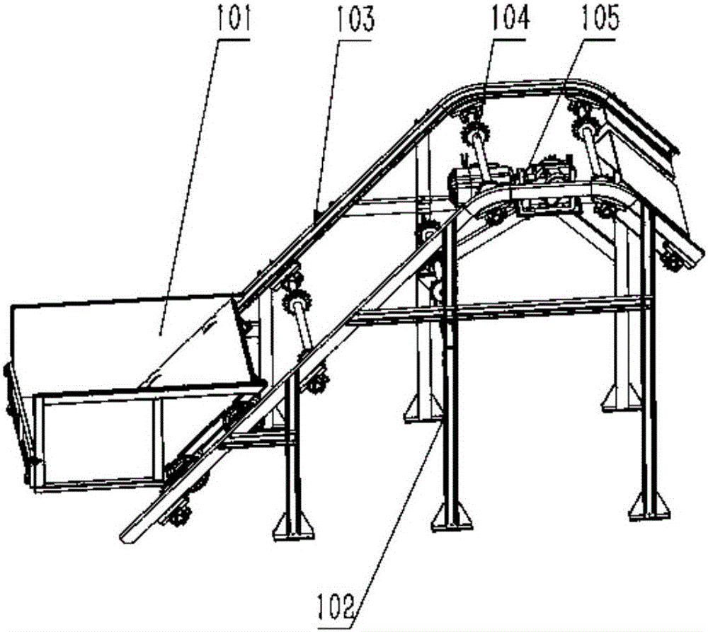 Rail-type mechanical transport and independent storage system for animal carcasses