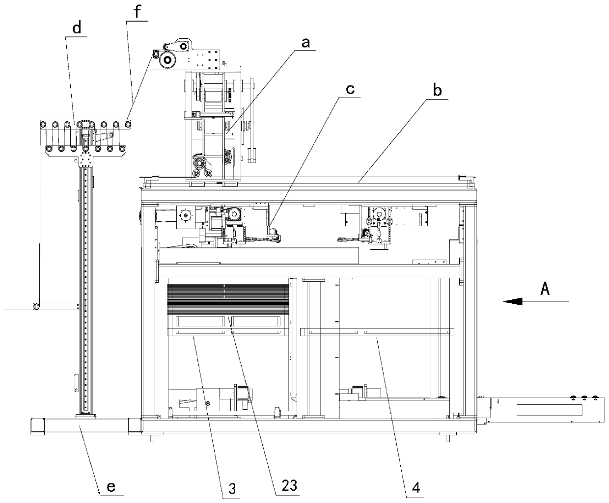 Box type winding device for belt material storage