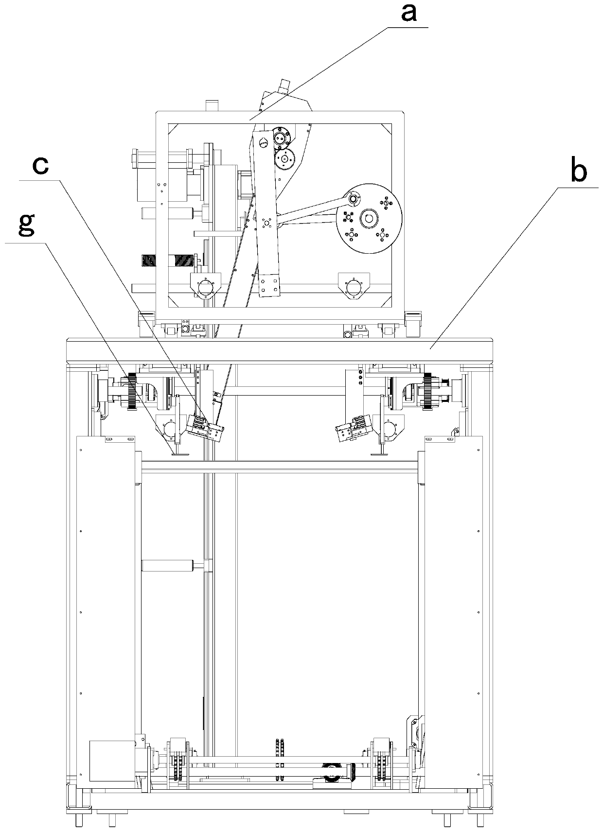 Box type winding device for belt material storage