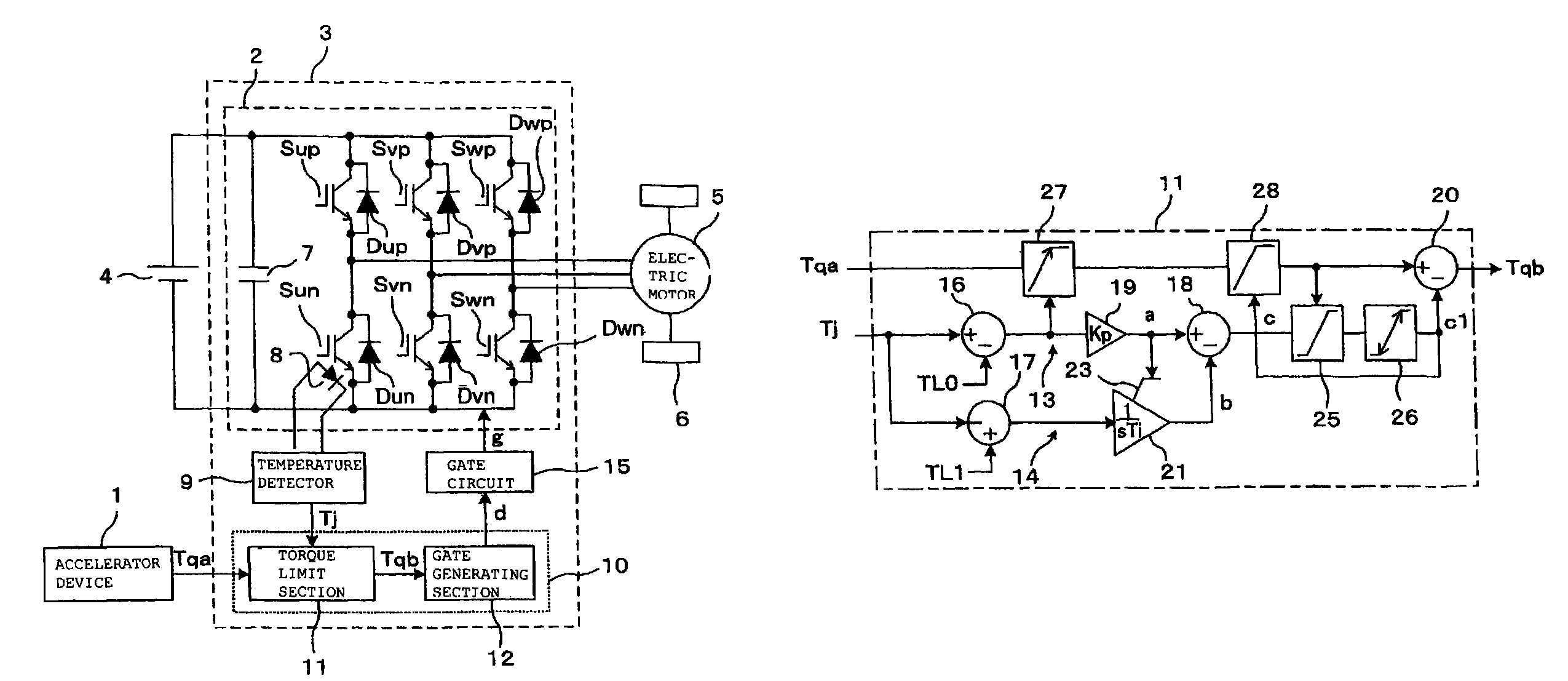 Inverter device, electric automobile in which the inverter device is mounted, and hybrid automobile in which the inverter device is mounted