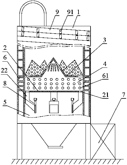 Mixing-type lime kiln capable of quickly cooling and discharging