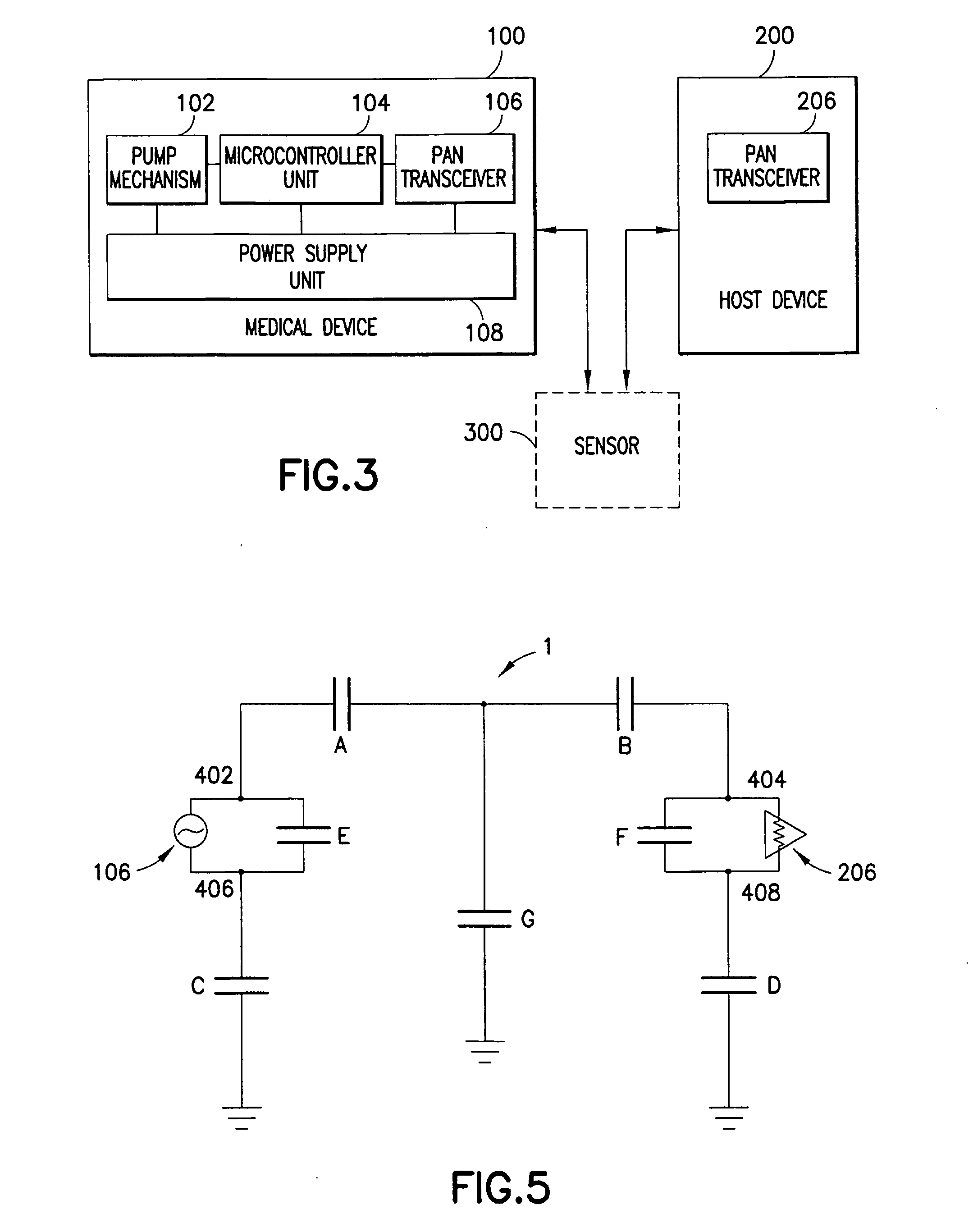 Medical device having capacitive coupling communication and energy harvesting
