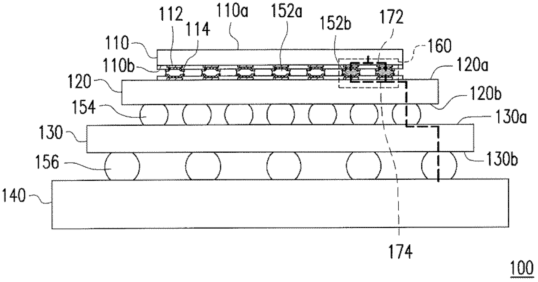 Semiconductor packaging structure with multiple convex block structures