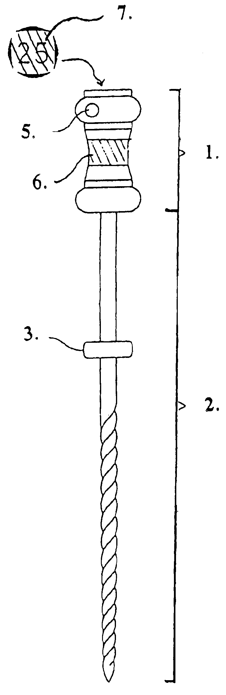 Endodontic file with a metallic conductor as part of the plastic handle to facilitate use of electronic apex locators