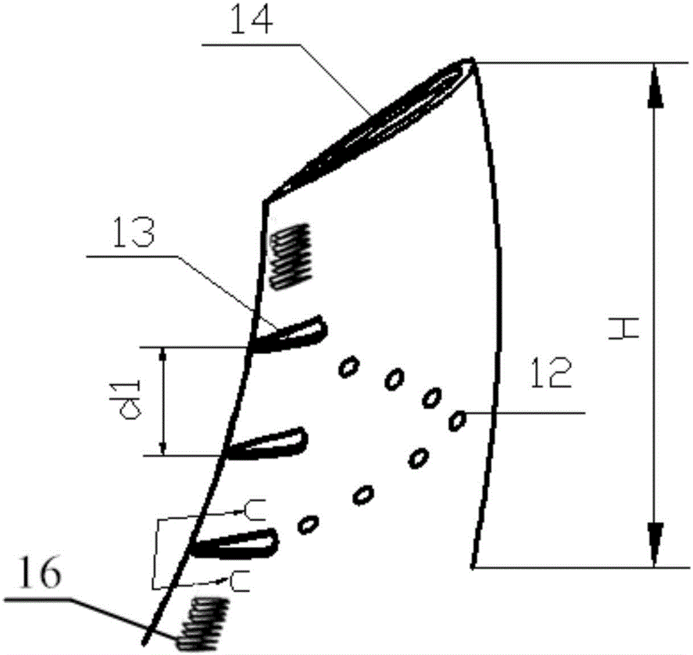 Axial flow fan ternary impeller with vein-shaped structure and nonuniform empennage