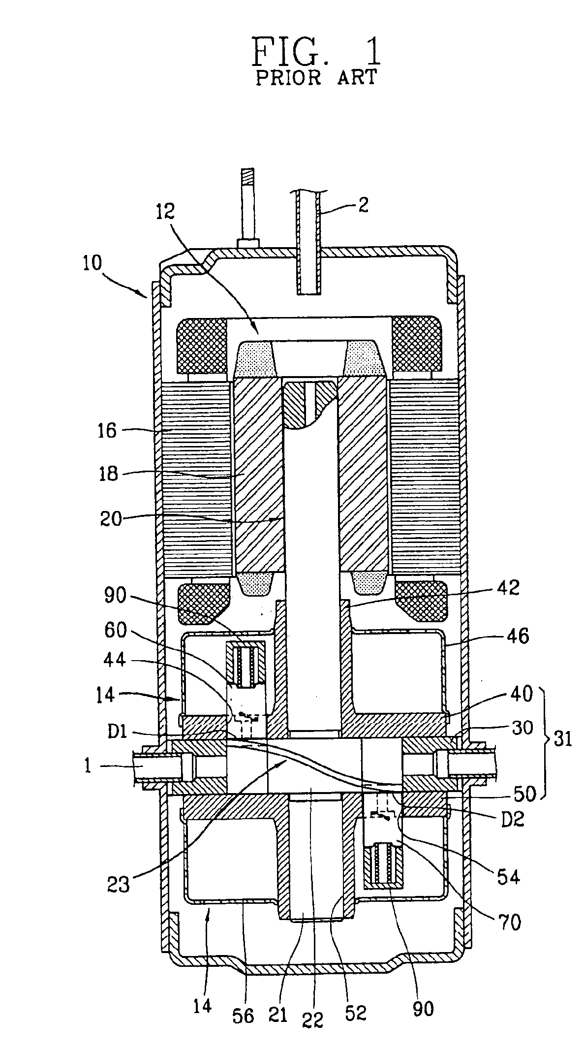 Compressor within motor rotor