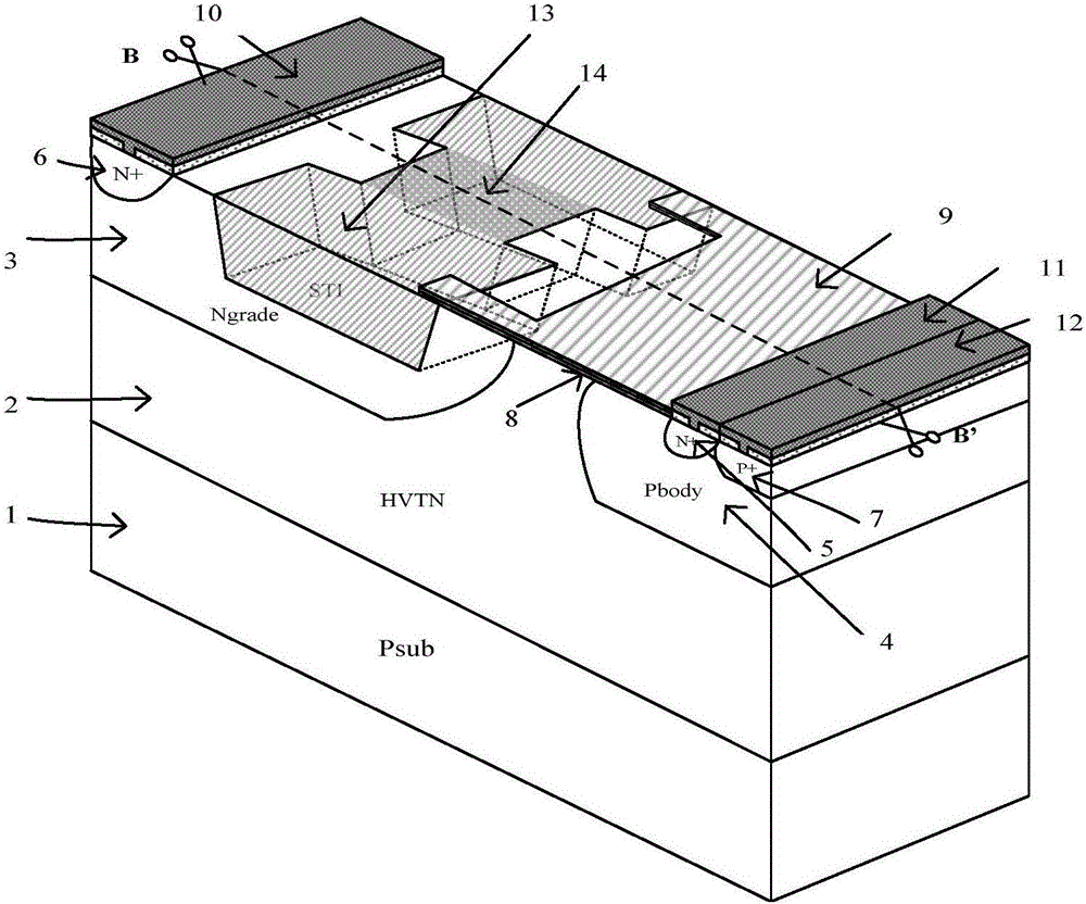Low on-resistance lateral double-diffusion metal oxide semiconductor device