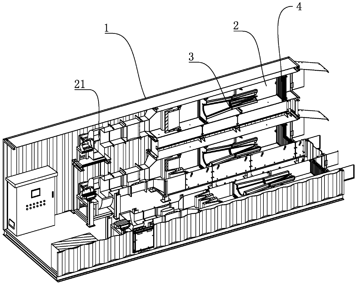 High-performance mobile gas intake unit for gas engine